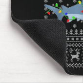 Ugly Sweater Xmas Lights Santa Hammerhead Shark Ch Mousepad (Ecke)