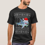 Ugly Sweater Xmas Lights Santa Hammerhead Shark Ch T-Shirt (Vorderseite)