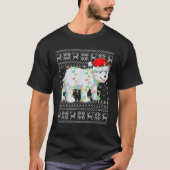 Ugly Sweater Xmas Lights Weihnachtsmannmütze Polar T-Shirt (Vorderseite)