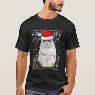 Ugly Sweater Xmas Lights Weihnachtsmannmütze Ragdo T-Shirt