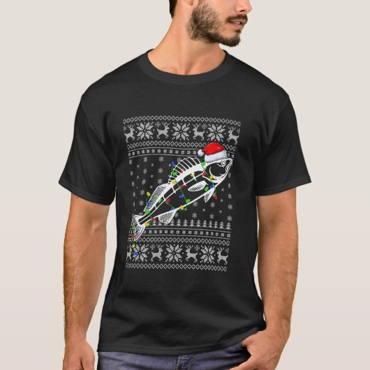 Ugly Sweater Xmas Lights Weihnachtsmannmütze Walle T-Shirt (Vorderseite)