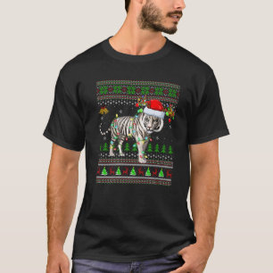 Ugly Sweater Xmas Lights Weihnachtsmannmütze White T-Shirt