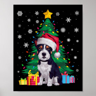 Ugly Sweater Xmas Tree American Staffordshire Terr Poster