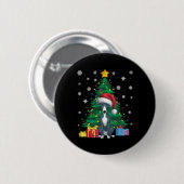 Ugly Sweater Xmas Tree Light Italian Greyhound Dog Button (Vorne & Hinten)