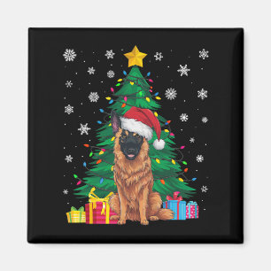 Ugly Sweater Xmas Tree Lights Belgische Malinois H Magnet