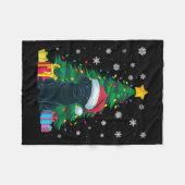 Ugly Sweater Xmas Tree Lights Black Labrador Hund  Fleecedecke (Vorderseite (Horizontal))