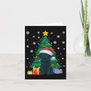 Ugly Sweater Xmas Tree Lights Black Labrador Hund Karte