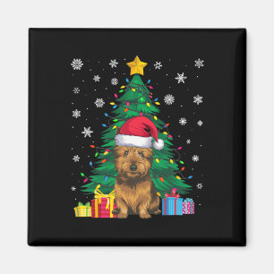 Ugly Sweater Xmas Tree Lights Cairn Terrier Dog Sa Magnet