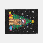 Ugly Sweater Xmas Tree Lights German Shepherd Dog Fleecedecke (Vorderseite (Horizontal))