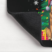 Ugly Sweater Xmas Tree Lights German Shepherd Dog Mousepad (Ecke)