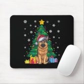 Ugly Sweater Xmas Tree Lights German Shepherd Dog Mousepad (Mit Mouse)