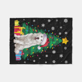 Ugly Sweater Xmas Tree Lights Great Pyrenäen Hund Fleecedecke (Vorderseite (Horizontal))