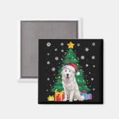 Ugly Sweater Xmas Tree Lights Great Pyrenäen Hund  Magnet (Vorderseite/Rückseite)