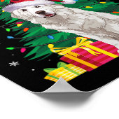 Ugly Sweater Xmas Tree Lights Great Pyrenäen Hund Poster (Ecke)