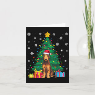 Ugly Sweater Xmas Tree Lights Irish Wolfhound Dog Karte