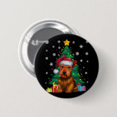 Ugly Sweater Xmas Tree Lights Scottish Terrier Dog Button (Vorne & Hinten)