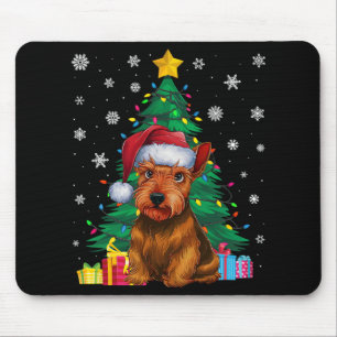 Ugly Sweater Xmas Tree Lights Scottish Terrier Dog Mousepad