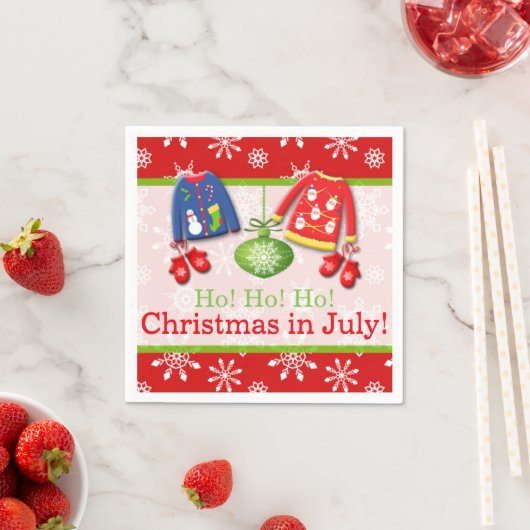 Ugly Sweaters Weihnachten im Juli Papier Napkins Serviette (Beispiel)