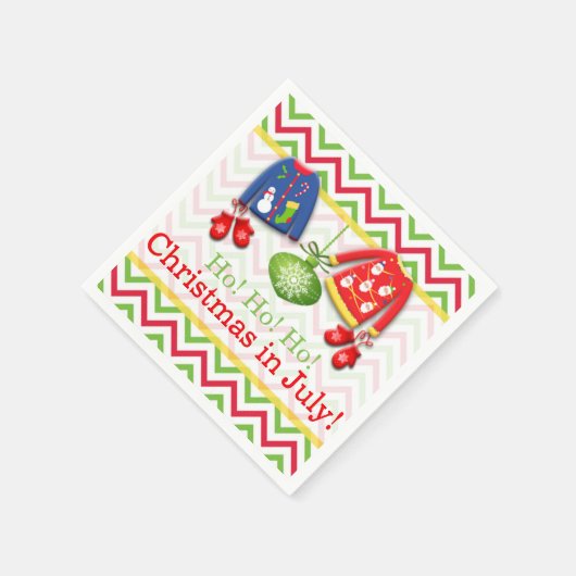 Ugly Sweaters Weihnachten im Juli Papier Napkins Serviette (Ecke)