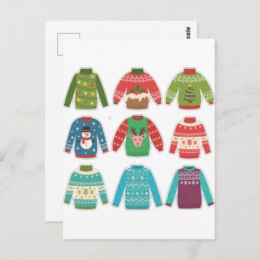 Ugly Sweaters, Weihnachten, Urlaub Postkarte (Vorne/Hinten)