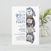 Ugly Sweaters Weihnachtsfeier Party Einladung (Stehend Vorderseite)