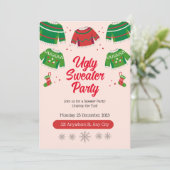Ugly Sweather Party Einladung (Stehend Vorderseite)