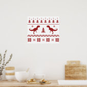 Ugly T-Rex Dinosaur Christmas Sweater Poster (Küche)