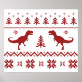 Ugly T-Rex Dinosaur Christmas Sweater Poster (Vorne)