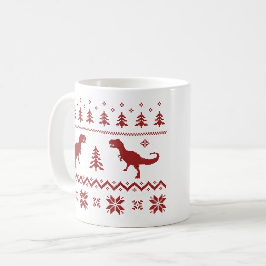 Ugly T-Rex Dinosaur Weihnachtssüßer Kaffeetasse (Vorderseite Links)