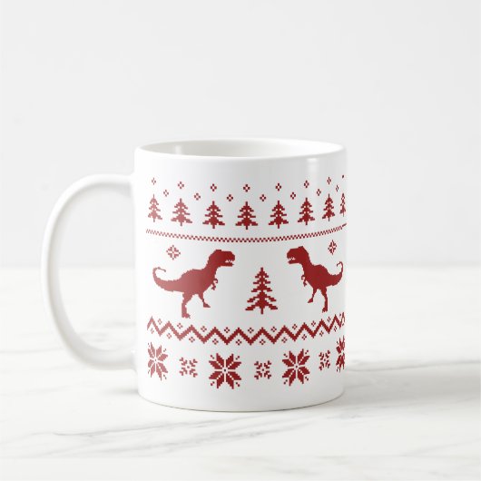 Ugly T-Rex Dinosaur Weihnachtssüßer Kaffeetasse (Links)
