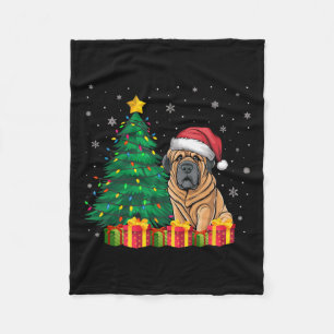 Ugly Tibetan Mastiff Weihnachtsmannmütze Weihnacht Fleecedecke