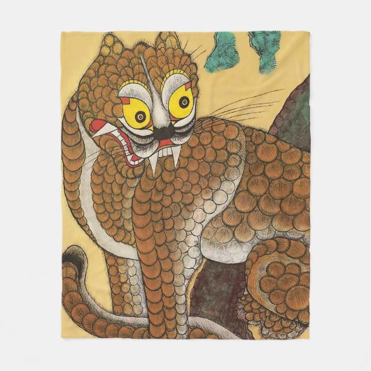 Ugly Tiger Folk Minhwa Fleecedecke (Vorderseite)