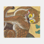 Ugly Tiger Folk Minhwa Fleecedecke (Vorderseite (Horizontal))