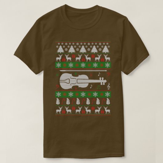 Ugly Violin Christmas Sweater T-Shirt (Design vorne)