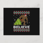 UGLY Weihnachten glauben Bigfoot Sasquatch Baum fü Postkarte (Vorderseite)