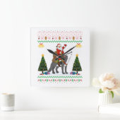 Ugly Wolf Xmas Geschenk Santa Riding Wolf Weihnach Quadratische Wanduhr (Zuhause)