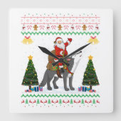 Ugly Wolf Xmas Geschenk Santa Riding Wolf Weihnach Quadratische Wanduhr (Vorderseite)