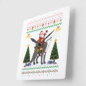 Ugly Wolf Xmas Geschenk Santa Riding Wolf Weihnach Quadratische Wanduhr (Winkel)