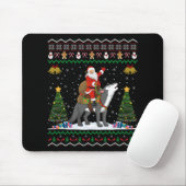 Ugly Wolf Xmas Gift Santa Riding Wolf Christmas Mousepad (Mit Mouse)