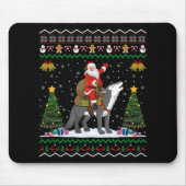 Ugly Wolf Xmas Gift Santa Riding Wolf Christmas  Mousepad (Vorne)