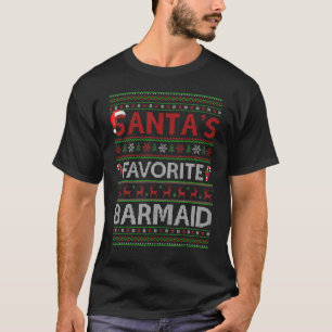 Ugly Xmas beleuchtet Weihnachten Lieblings-Barmaid T-Shirt