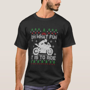 Ugly Xmas Biker Santa Motorrad Oh, was Spaß es ist T-Shirt