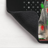 Ugly Xmas Dog Lights Santa Hat Blue Heeler Dog Chr Mousepad (Ecke)