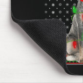 Ugly Xmas Dog Lights Santa Hat Blue Heeler Dog Chr Mousepad (Ecke)