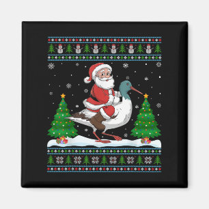 Ugly Xmas Leuchtturm Tree Santa Riding Avocet Chri Magnet