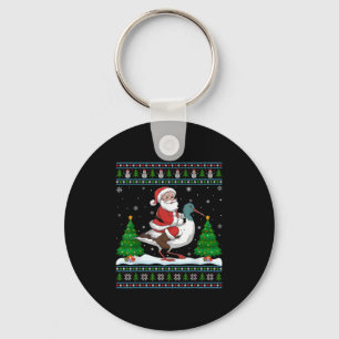 Ugly Xmas Leuchtturm Tree Santa Riding Avocet Chri Schlüsselanhänger