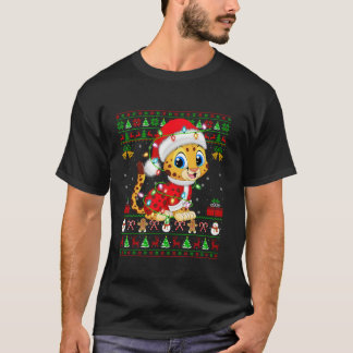 Ugly Xmas Lights Santa Costume Armadillo Weihnacht T-Shirt
