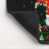 Ugly Xmas Lights Santa Tbull Dog Christmas T Shirt Mousepad (Ecke)