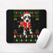 Ugly Xmas Lights Santa Tbull Dog Christmas T Shirt Mousepad (Mit Mouse)