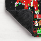 Ugly Xmas Lights Santa Tbull Dog Christmas T Shirt Mousepad (Ecke)